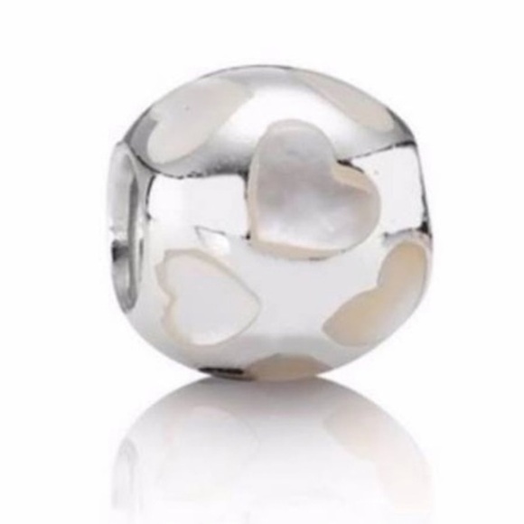 Pandora Jewelry - Pandora 925 Mother Of Pearl Hearts Love Me Rare Retired Bead Charm